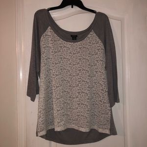 Grey Lace Torrid Plus Size Shirt